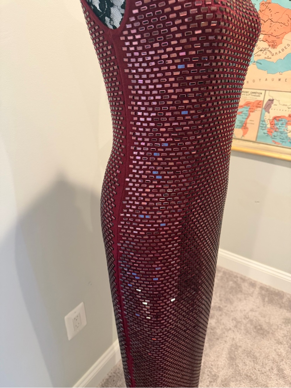 Retrofete Burgundy Sequin Maxi Dress - Picture 12 of 16